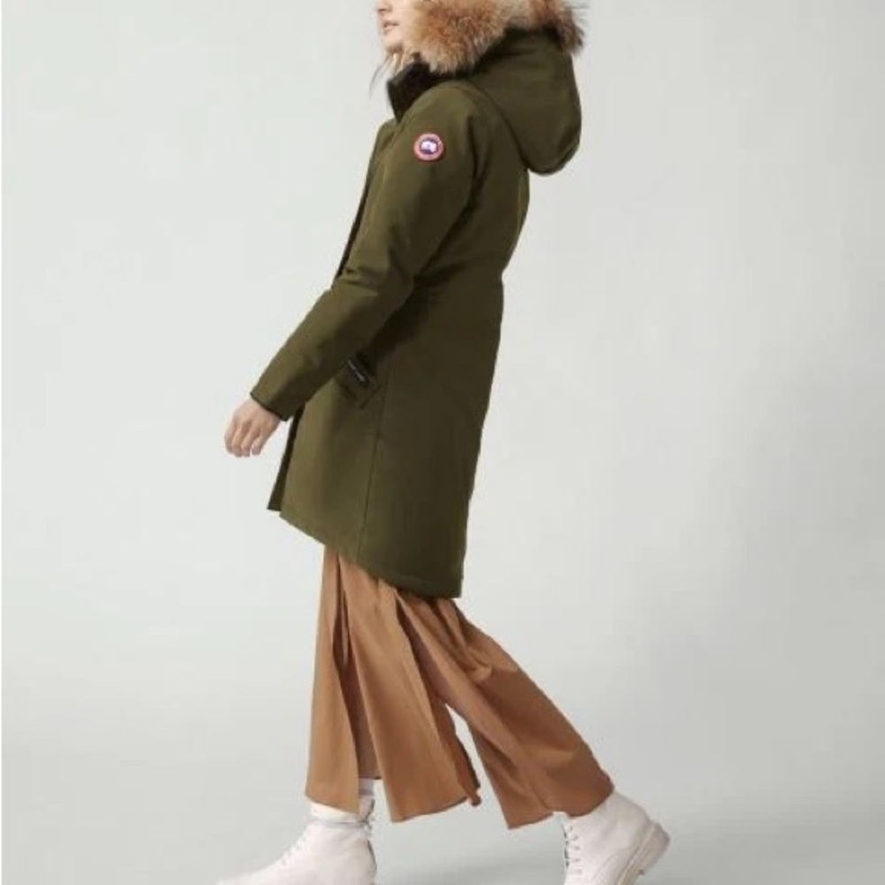 Canada Goose Olive Parka with Fur Trim - Picture 2 of 12